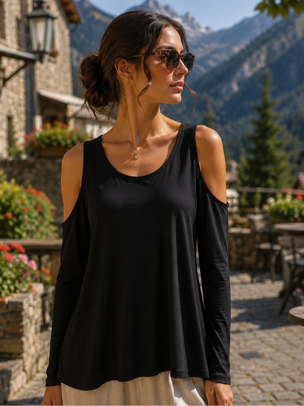 DKNY Classic Black Sleeveless Blouse